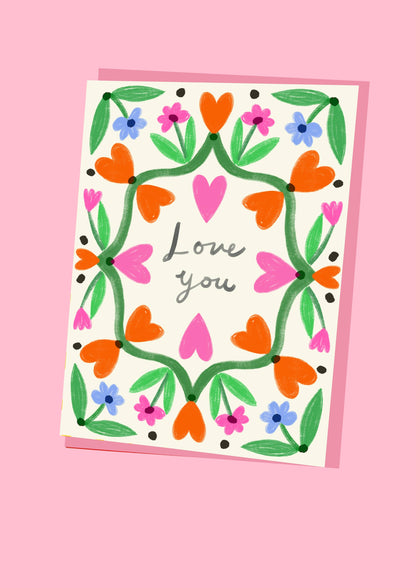 Happy Birthday Bright Bow Border Greeting Card