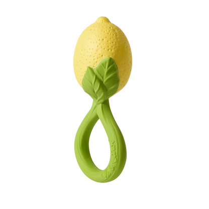 Lemon Rattle Toy - Natural Rubber Baby Rattle Oli&Carol