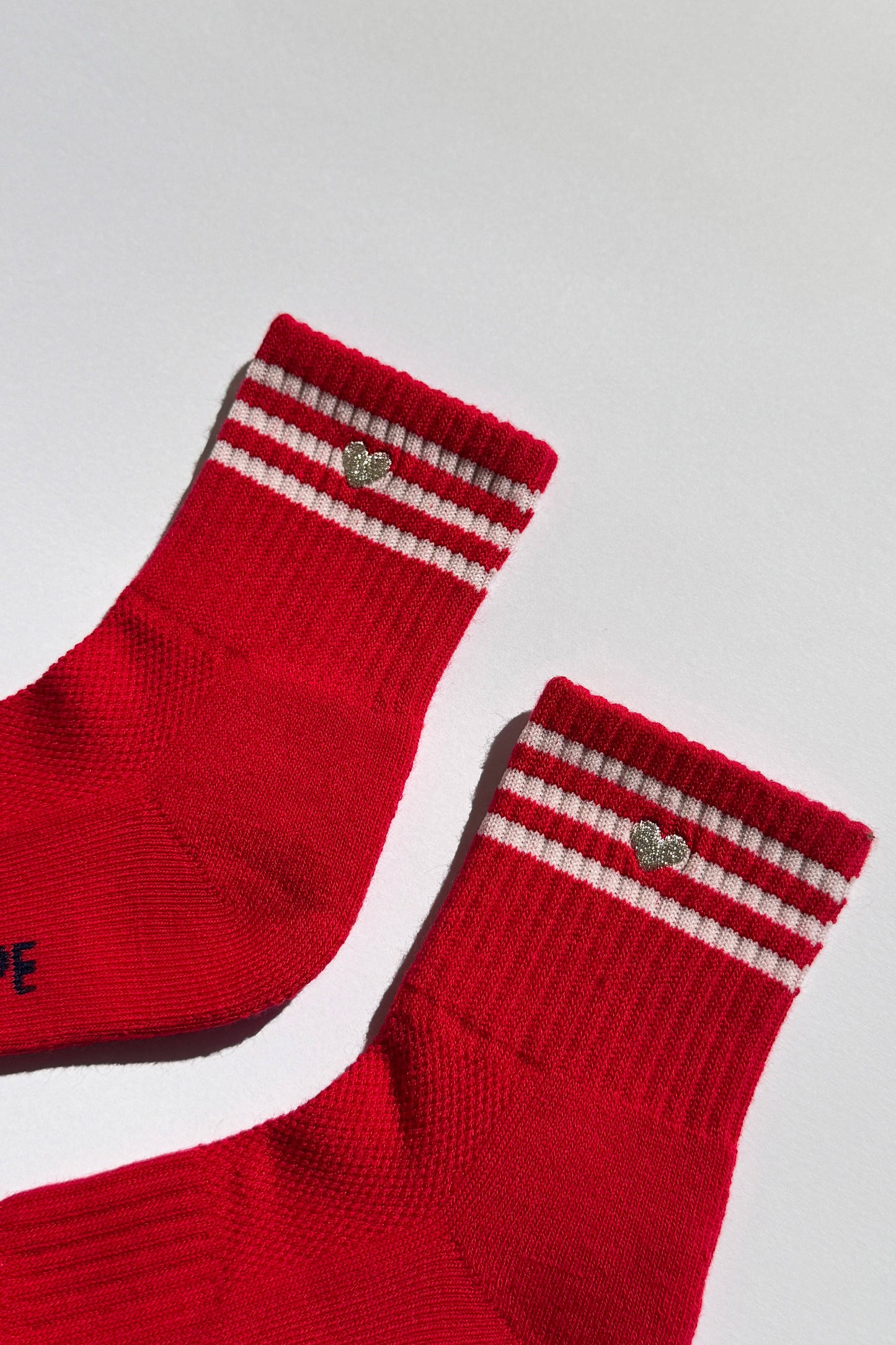 Embroidered Girlfriend Socks -Scarlet + Heart
