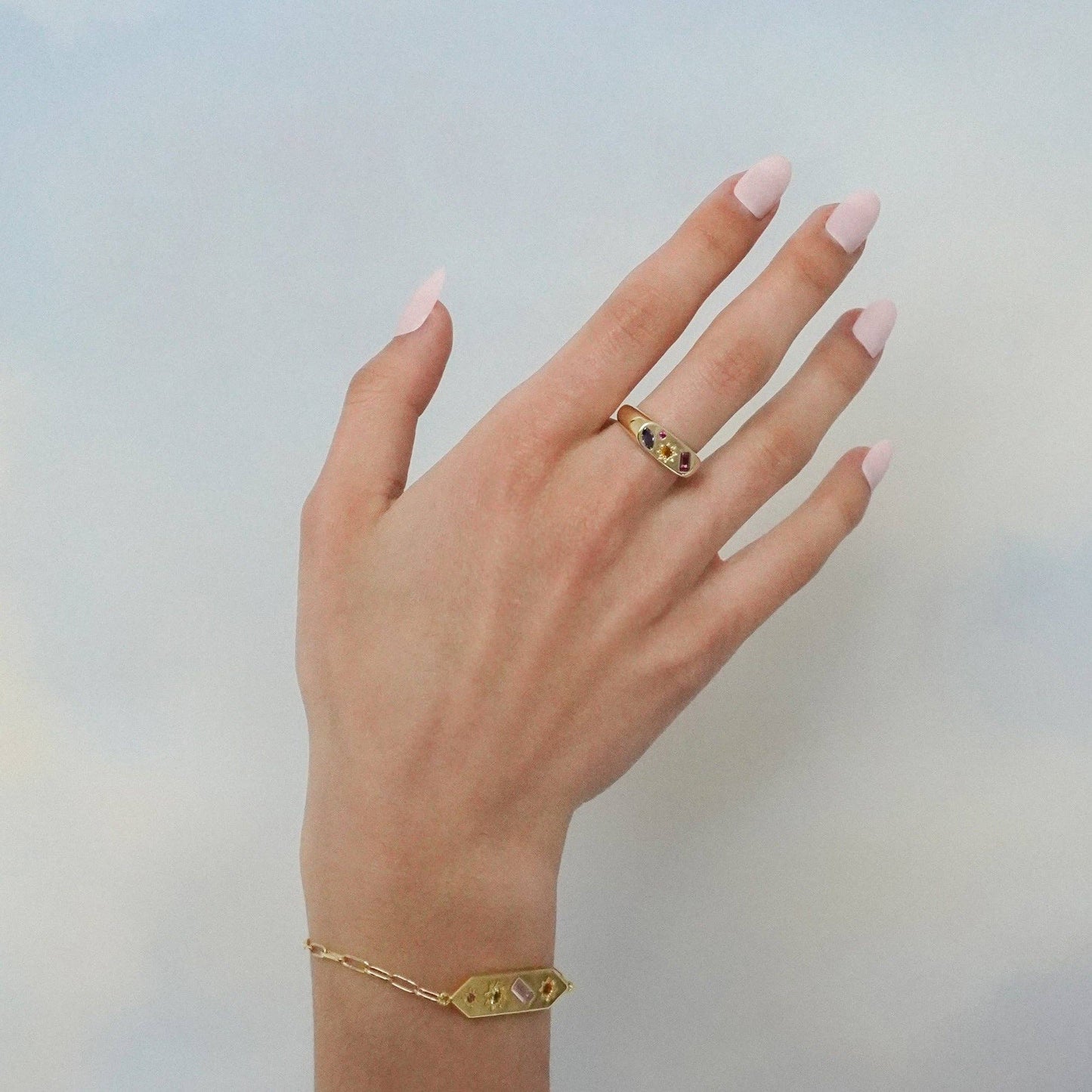 Kaleidoscope Gemstone Ring: Gold / Medium