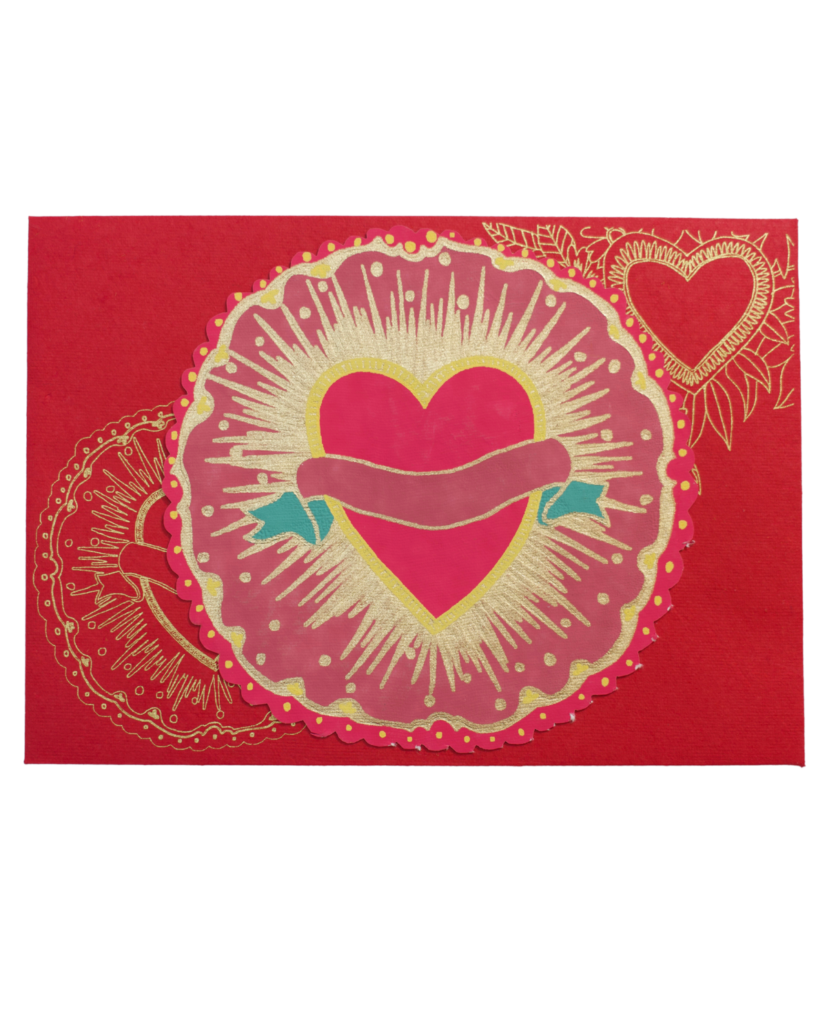 UK/EU: Ribbon Heart Greeting Card: C6