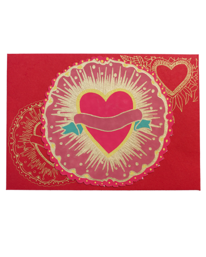 UK/EU: Ribbon Heart Greeting Card: C6