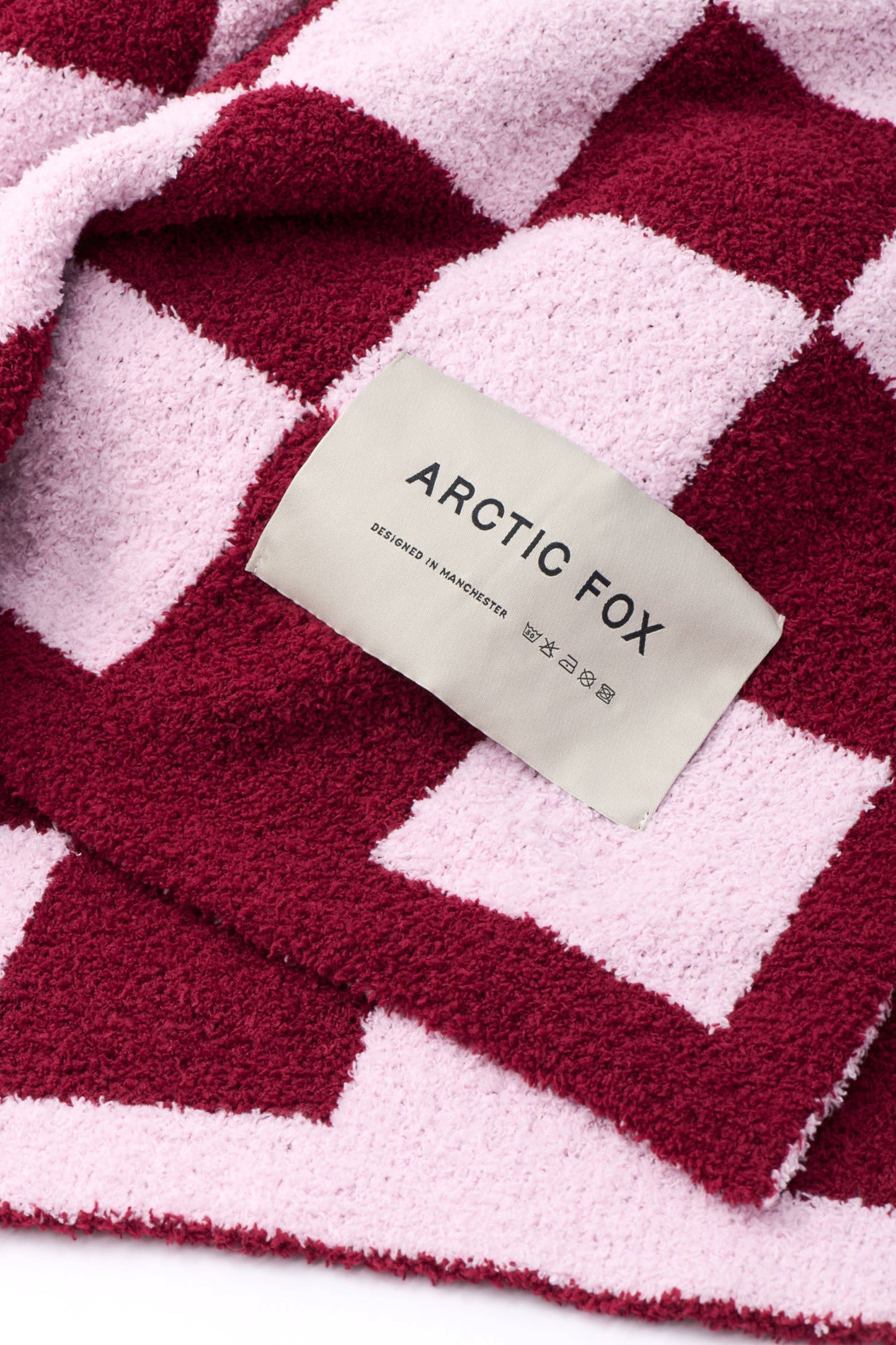 The Teddy Throw - 100% Recycled - Pink Check - AW25