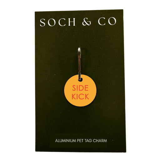Side kick pet dog charm tag