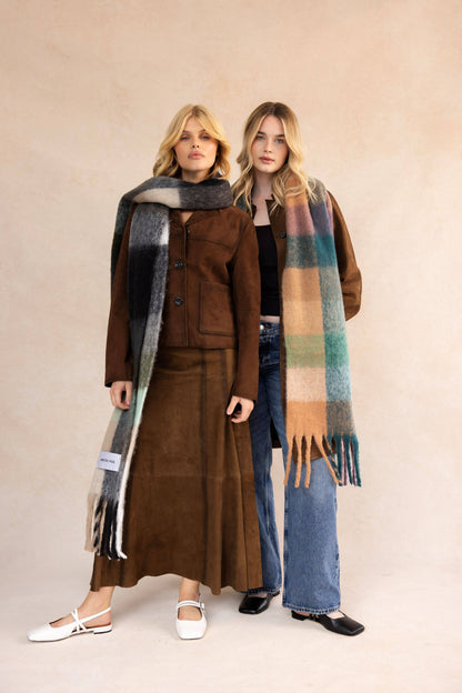 The Reykjavik Scarf - 100% Recycled - Burgundy Check