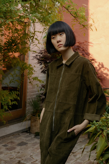 Dominic Boilersuit - Dark Olive Corduroy