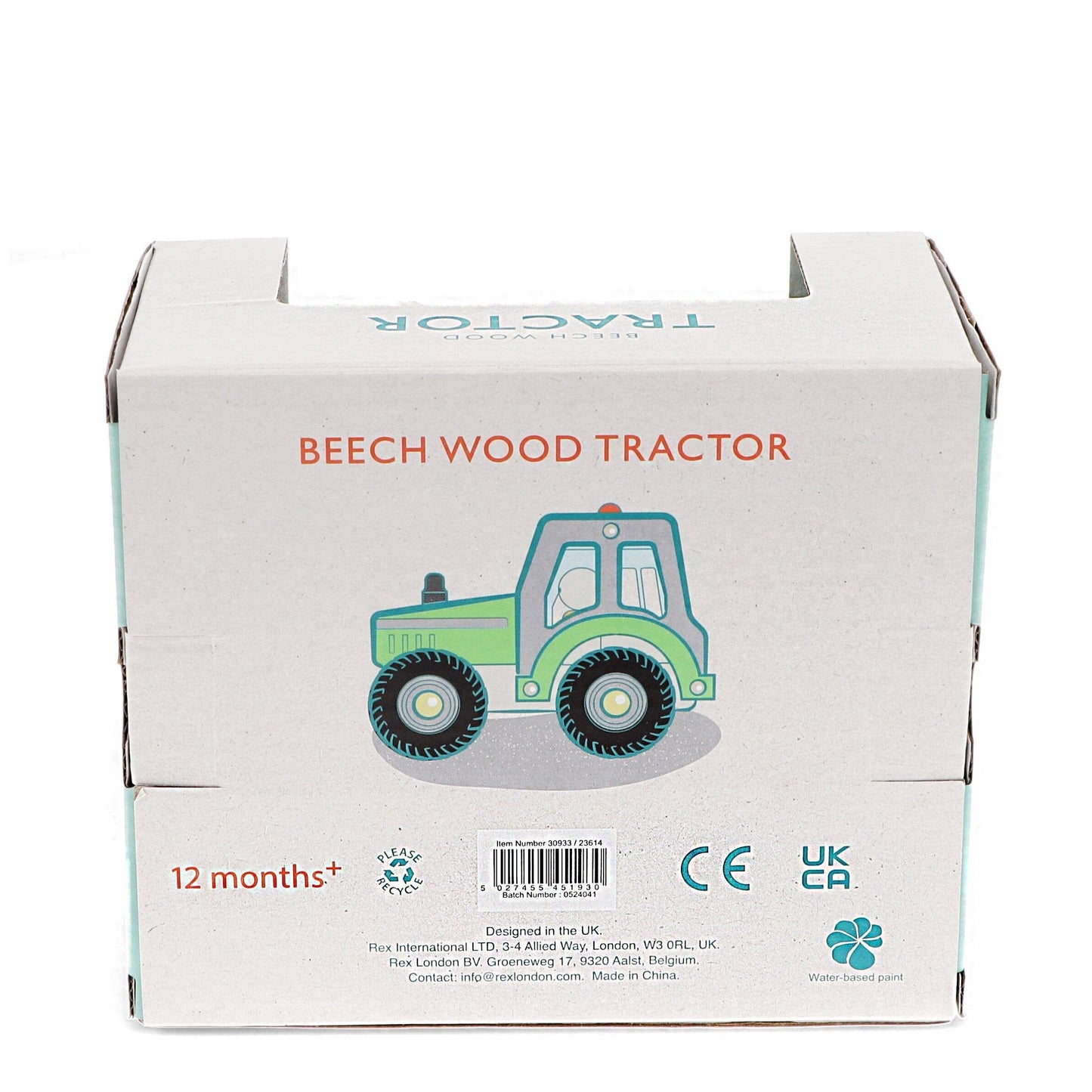Wooden Push Along Vehicle Toy - Tractor