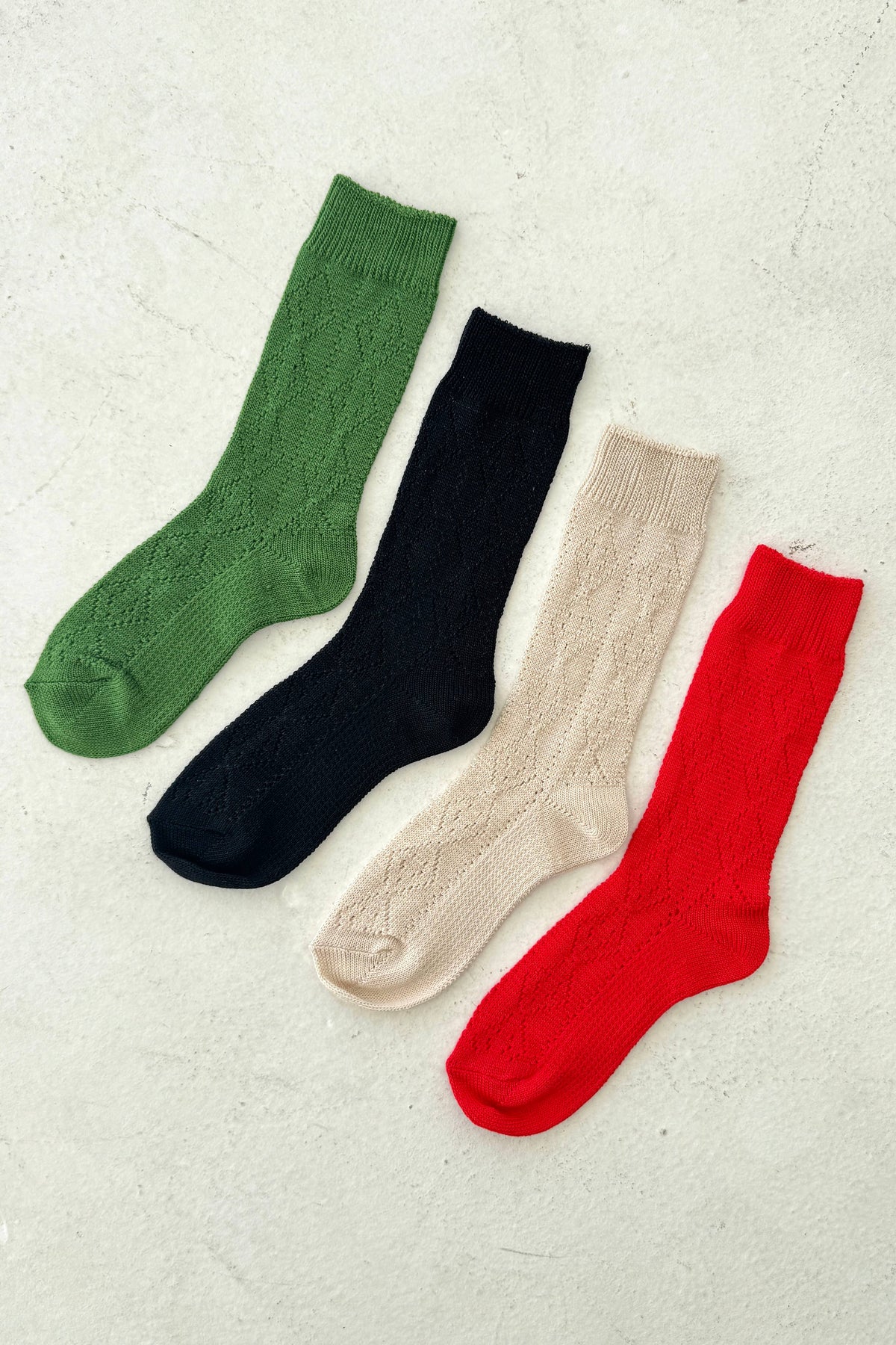 Modal Eyelet Socks - Brown