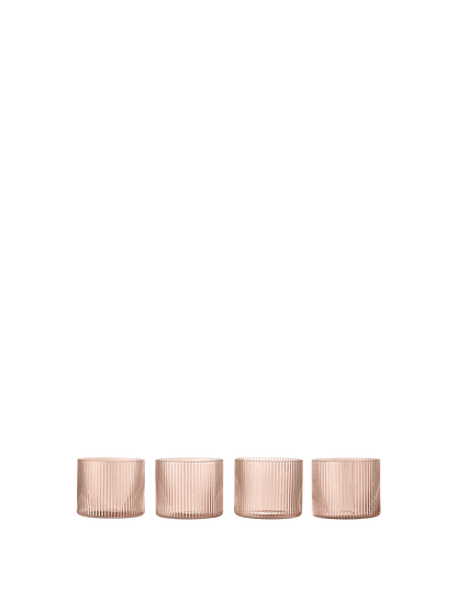 Ripple Low Glasses -Set of 4 - Blush