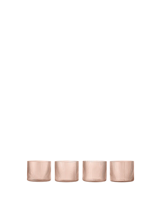 Ripple Low Glasses -Set of 4 - Blush