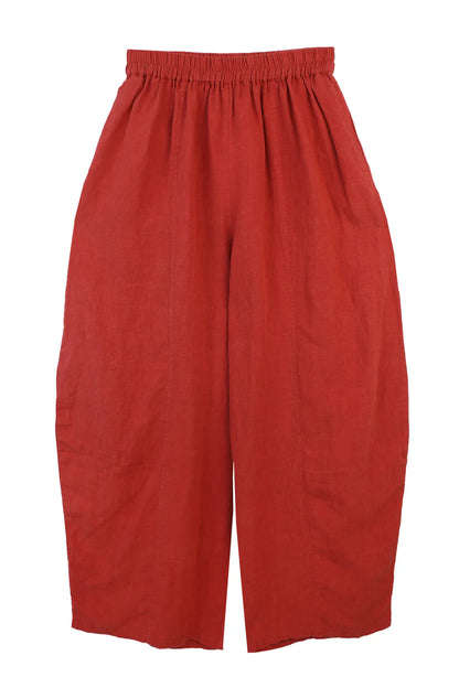 Basic Linen Trousers - Paprika