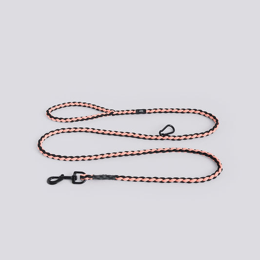 Dog Leash Braided Adjustable M/L - Pink/Black