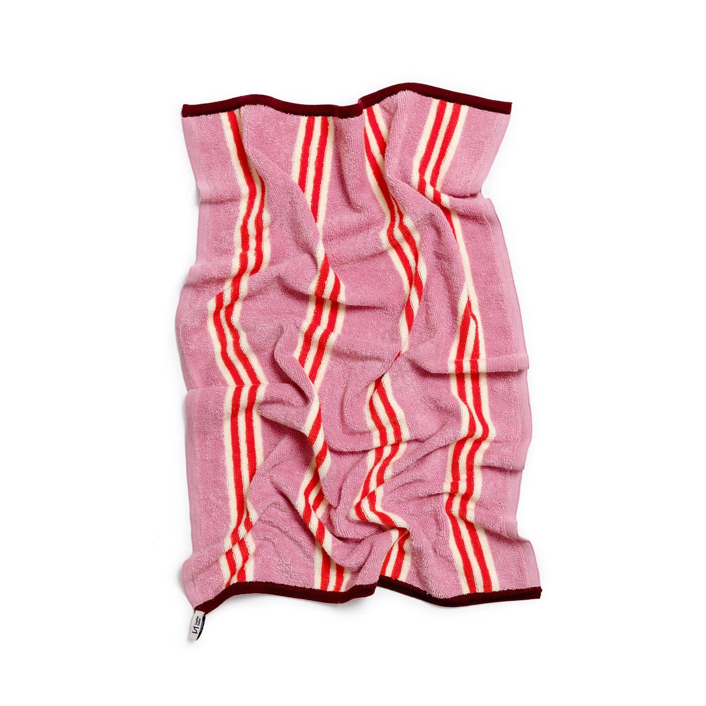 Terry Towelling Hand Towel: Pink Stripe