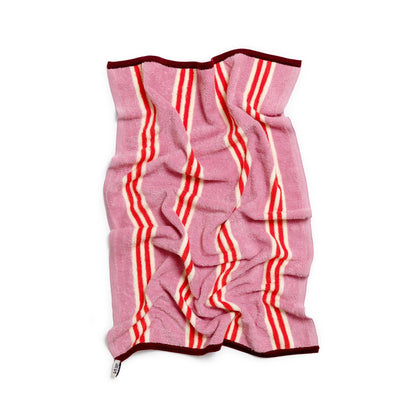Terry Towelling Hand Towel: Pink Stripe
