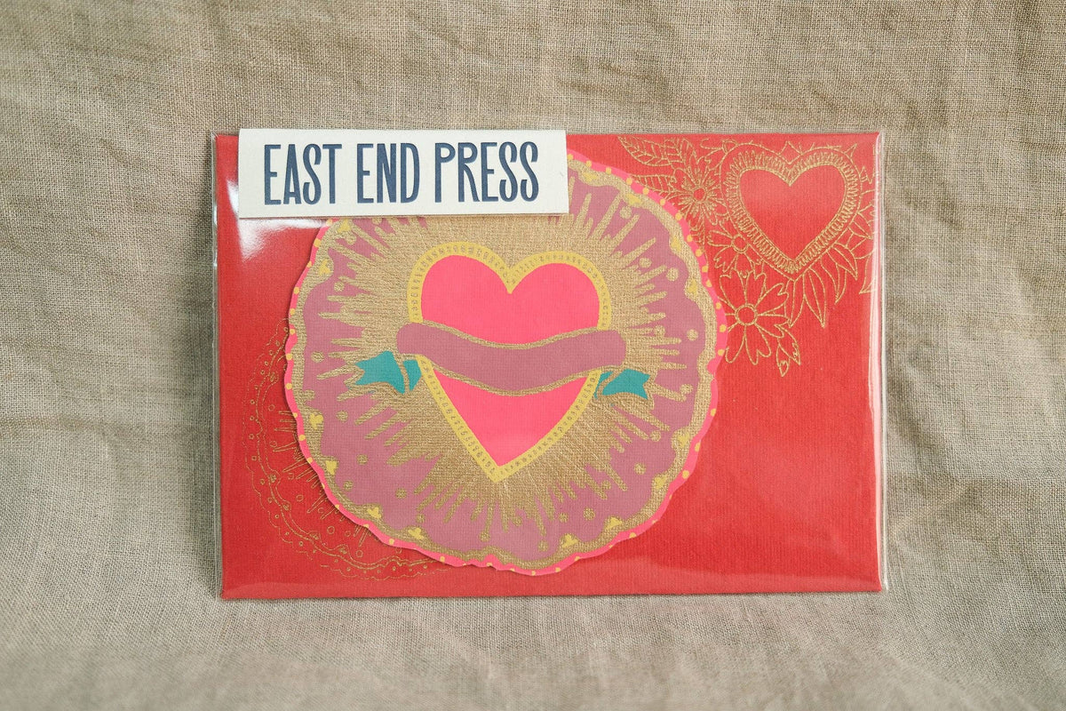 UK/EU: Ribbon Heart Greeting Card: C6
