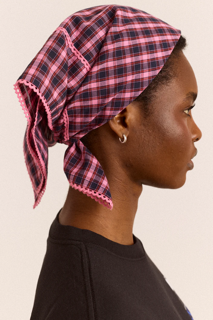 Headscarf - Magenta Check