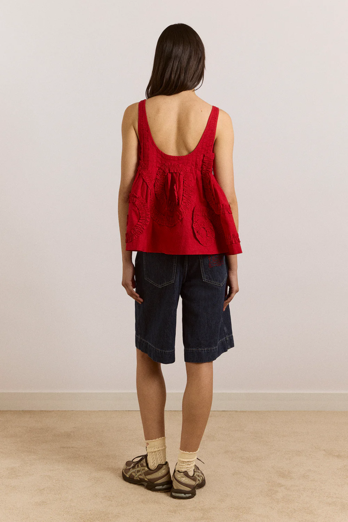 Stella Ruffle Cami - Red