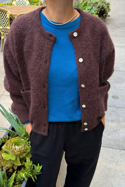 Amelie Alpaca Cardigan - Chocolate