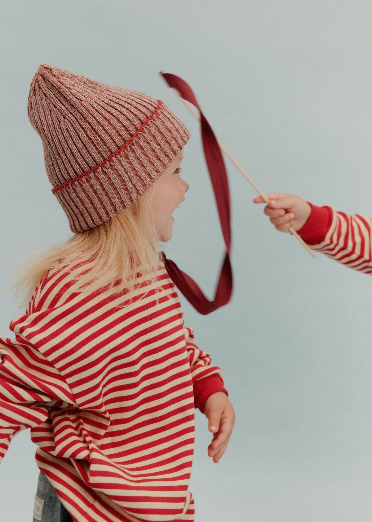 Jamie Crimson Stripe Long Sleeve Tee