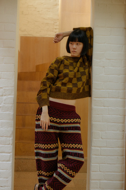 Bjorn Knit Jumper Chessboard