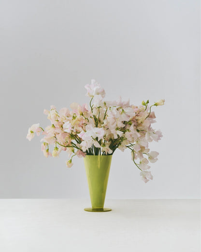 Conical Vase - Small Light Green & Dark Lime
