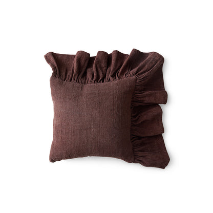Ruffle Cushion: Chestnut