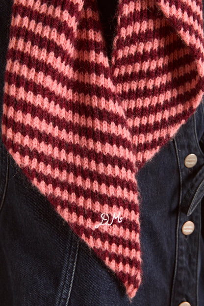 The Front Hood Pink/ Burgundy Stripe