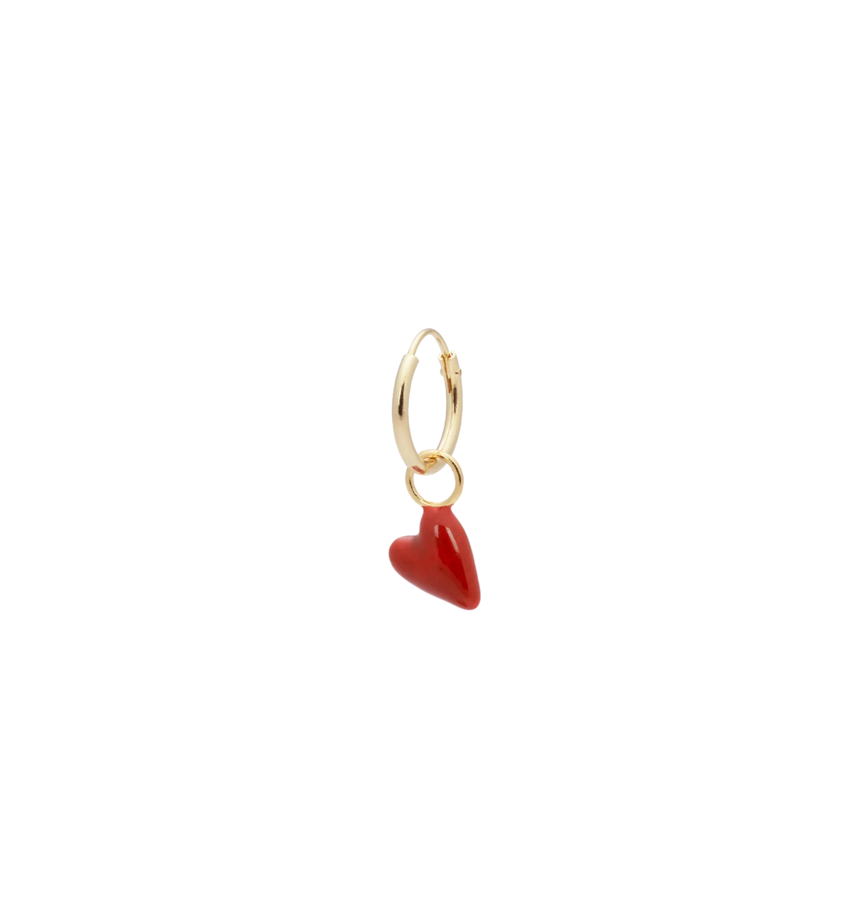 Single Heart Beat Ring Earring - Gold Plated