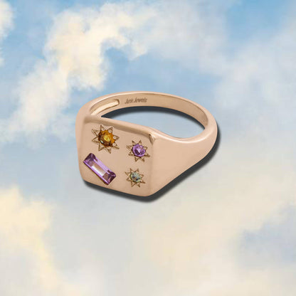 Kaleidoscope Disco Signet Ring: Gold / Medium