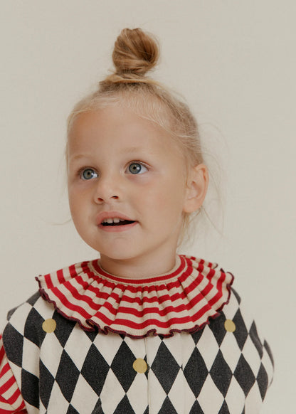 Bobbi Crimson Stripe Collar Bib