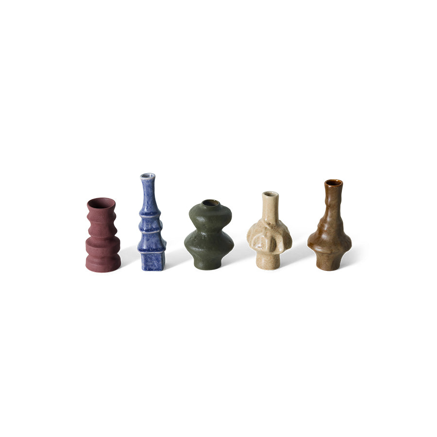 70’s Ceramics: Small Vases Palette (Set of 5)