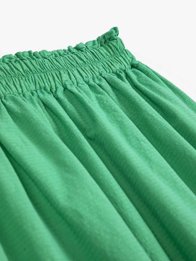 Recycled Cotton Evasè Skirt- Green