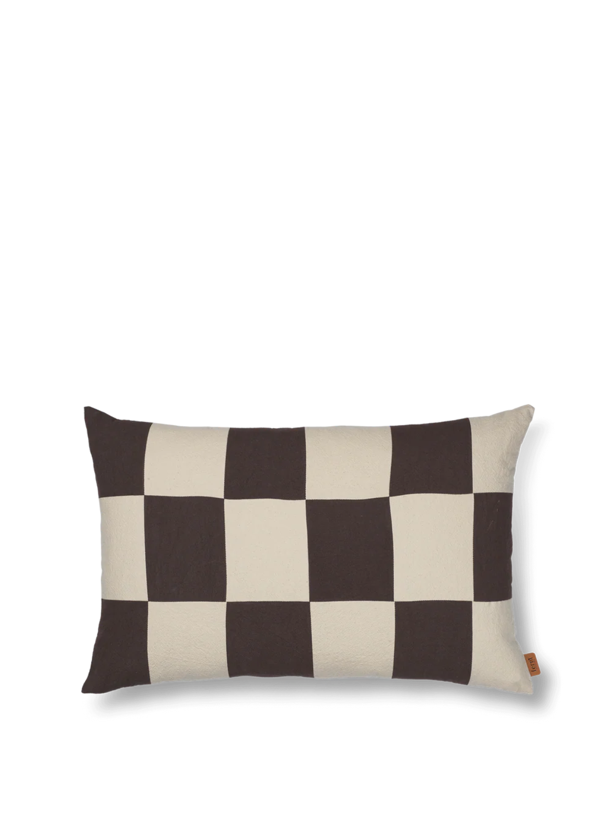 Fold Patchwork Cushion - Coffee / Undyed