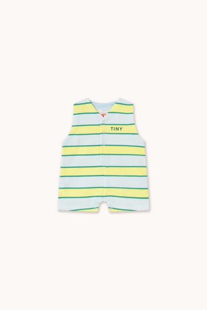 Retro Stripes Jumpsuit - Ice Blue