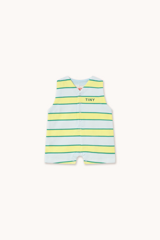 Retro Stripes Jumpsuit - Ice Blue