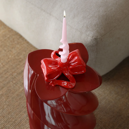 Candle Holder Ribbon Red