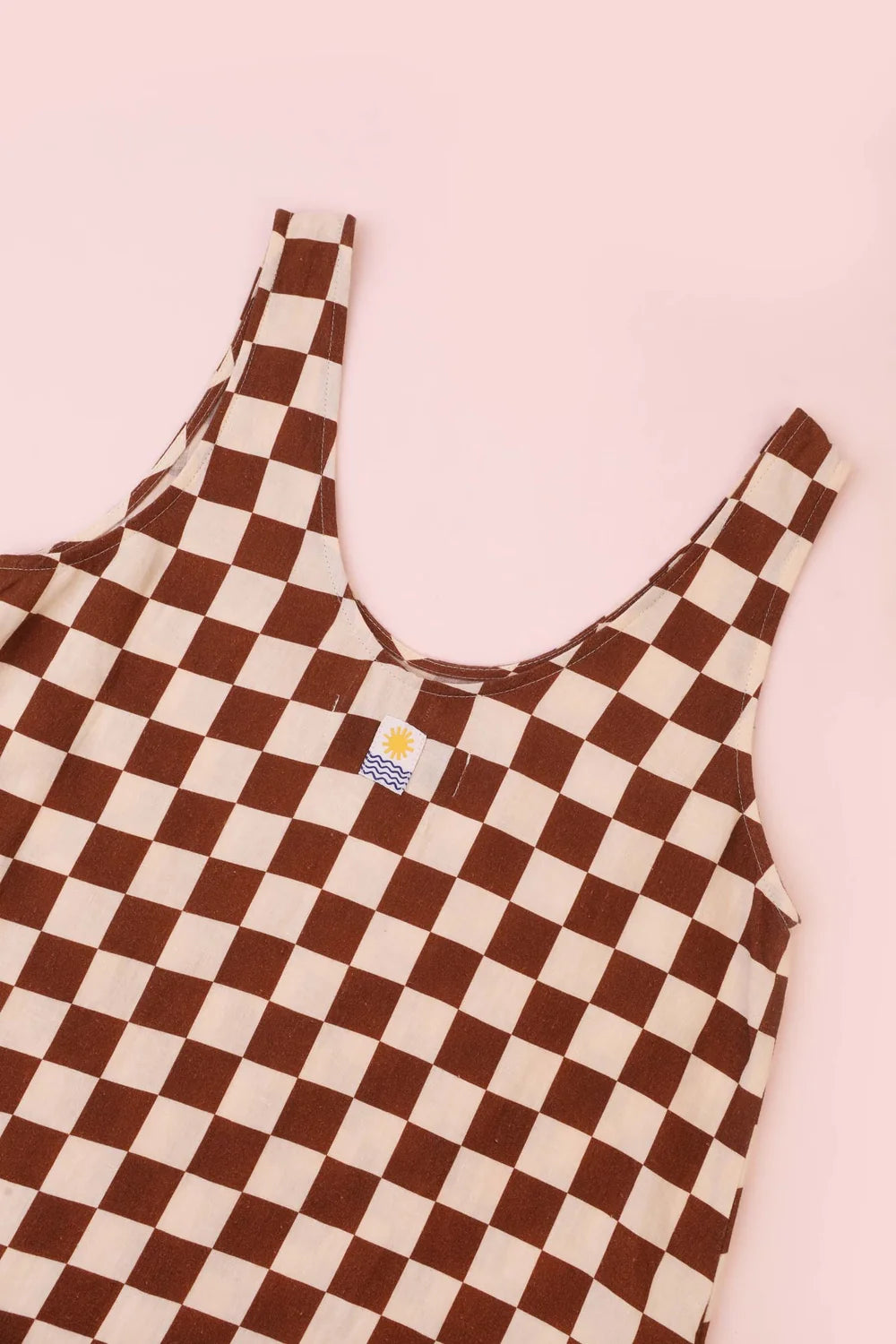 Printed Linen Slip Dress - Chestnut
