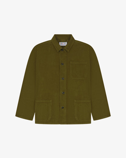 Buttoned Cord Overshirt - Woodland Green
