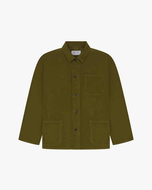 Buttoned Cord Overshirt - Woodland Green