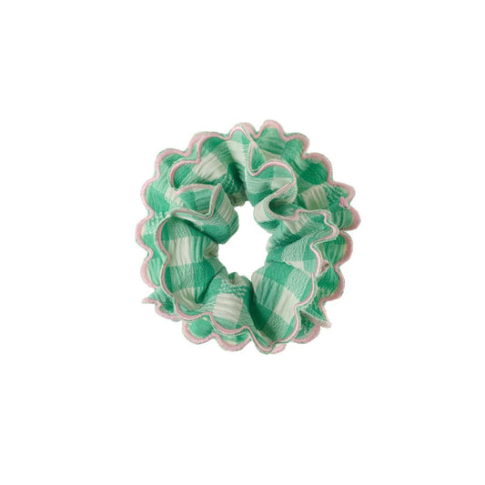 Gertie Gingham Scalloped Scrunchie