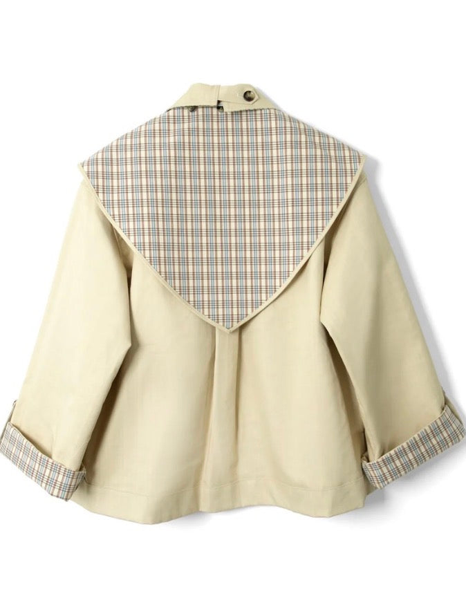 Jerry Reversible Crop Trench - Ginger Check