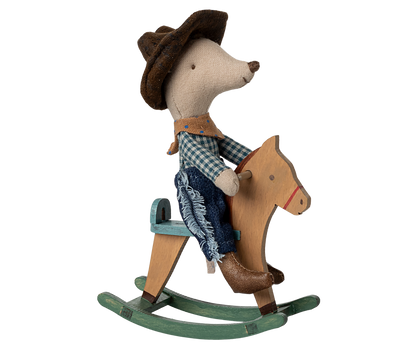 Cowboy Mouse On Rocking Horse- Little Brother
