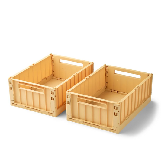 Weston Pack Of 2 Medium Storage Box - Lemon Yellow