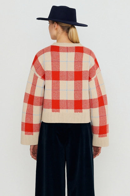 Checked Cardigan