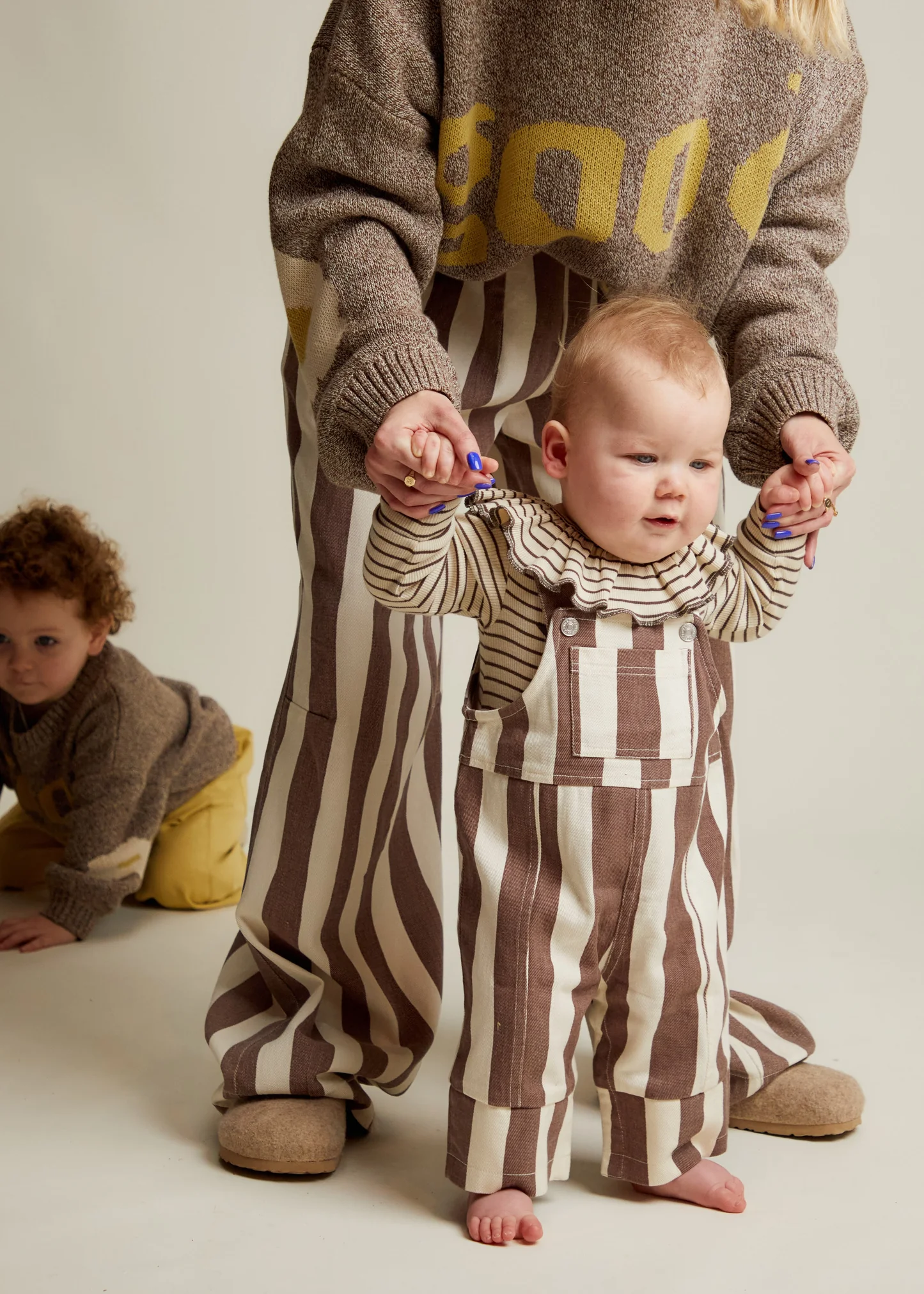 Blythe Choc Stripe Dungaree
