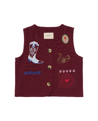 Ellie Mini Vest - Burgundy