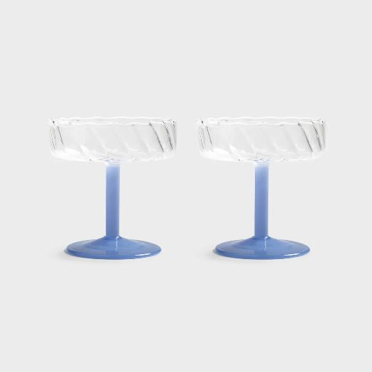 Coupe Twirl Blue Set of 2