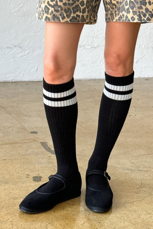 Knee High Boyfriend Socks  - Black