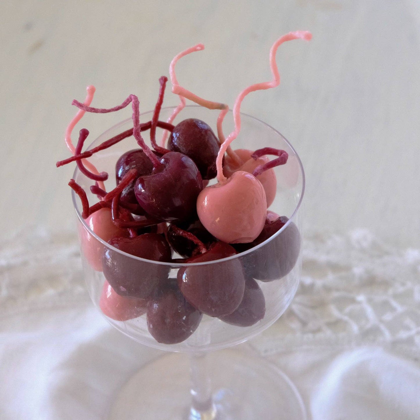 Cherry Beeswax Birthday Candles Set of 5