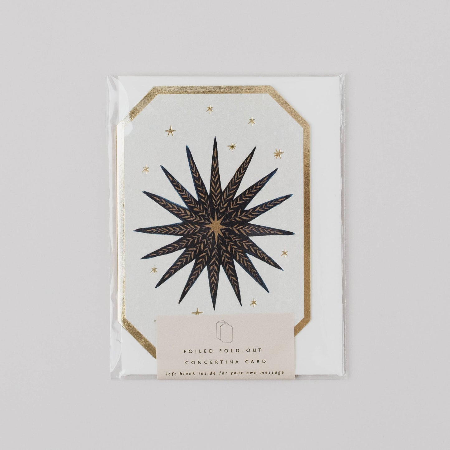 CELESTIAL CONCERTINA BLUE MOON STAR SUN DIE CUT MINI CARD